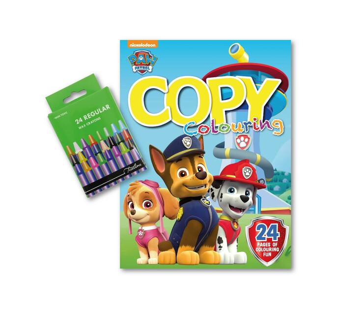 Paw Patrol Colouring Book with 24 Wax Crayons