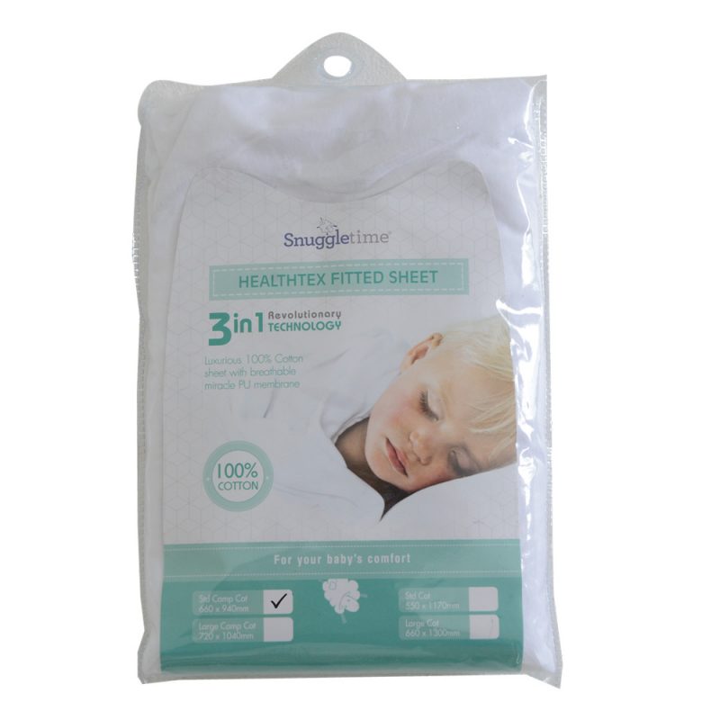 Snuggletime Healthex 3in1 Fitted Sheet Standard Campcot