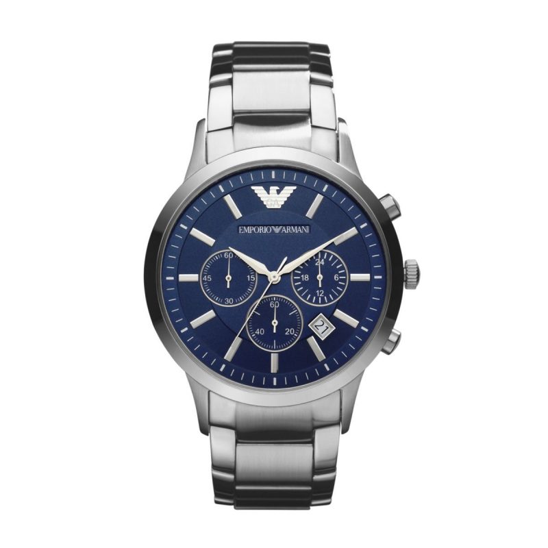 Armani Men's Renato Silver Round Stainless Steel Watch - AR2448
