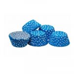 REGENT CAKE CUPS BLUE WITH WHITE DOTS 50pc